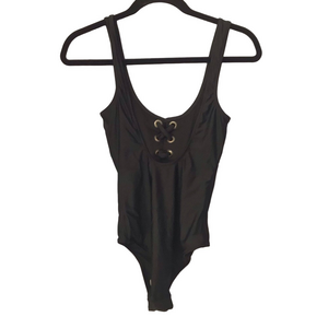 Aerie Black Classic Tie-Front One-Piece Swimsuit – Size Small – NWT